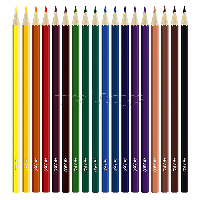 Набор цветных карандашей 18 цв. заточенный