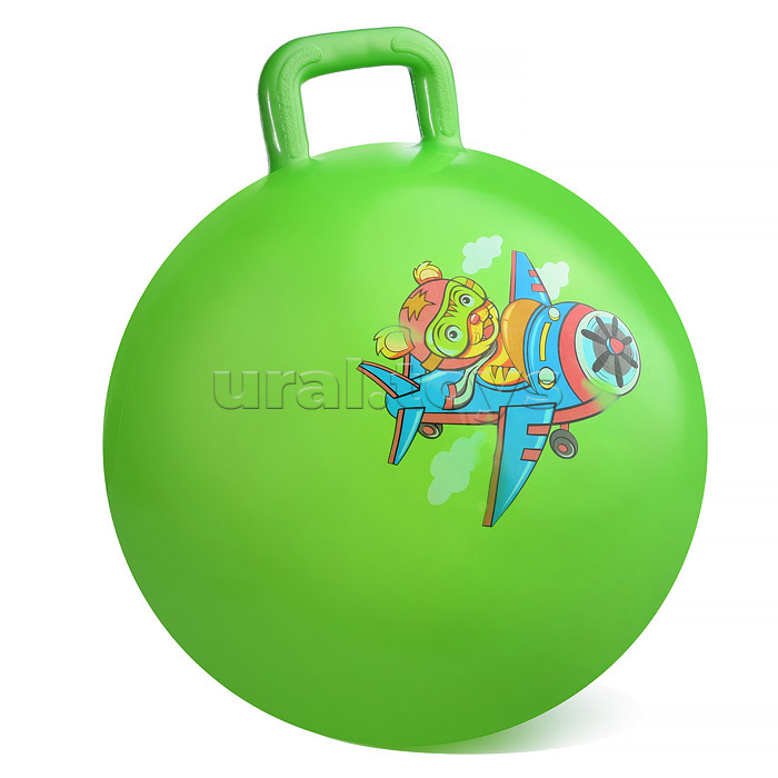 Мяч-прыгун "Транспорт" с ручкой 45см (цвет в ассортименте)