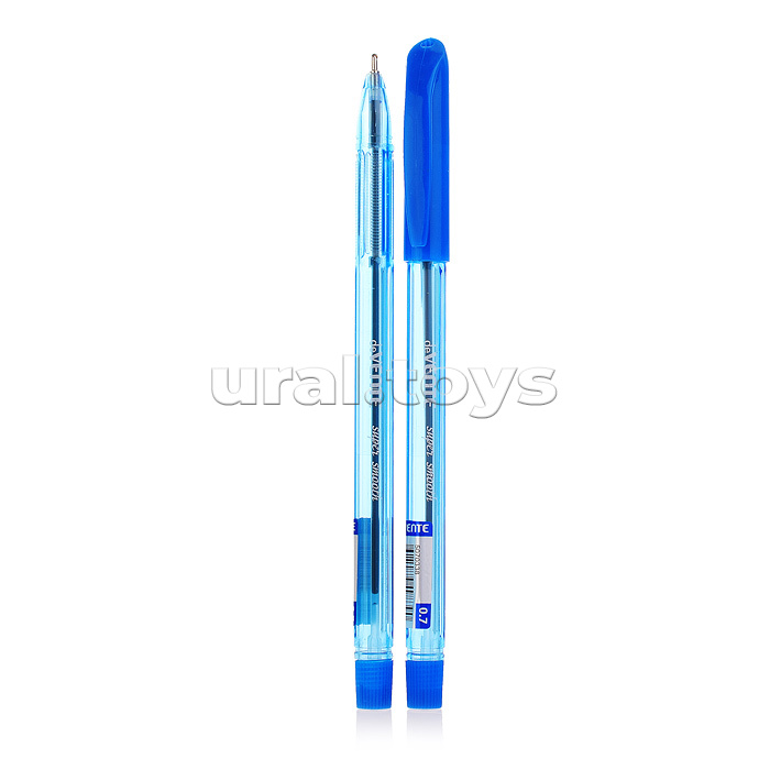Ручка шариковая "Rife" d=0,7 мм, ультра гладкое письмо, чернила на масляной основе, игольчатый пишущий узел, полупрозрачный корпус с трехгранным пластиковым держателем, сменный стержень, индивидуальная маркировка, синяя