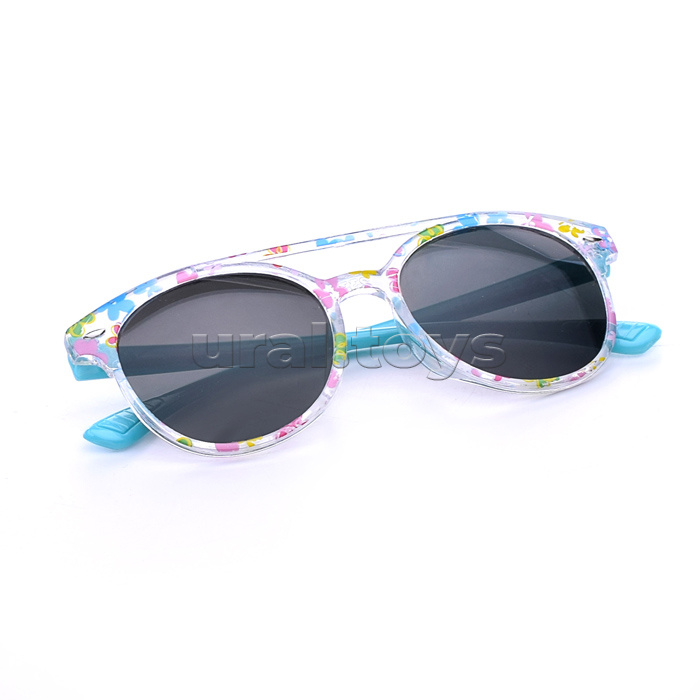 Солнцезащитные очки для детей "Цветочки" оправа с перемычкой.