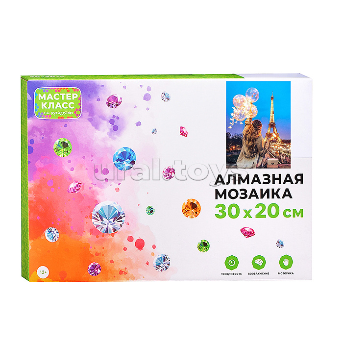 Мозаика алмазная "Париж" (с гирляндой) 20*30см.