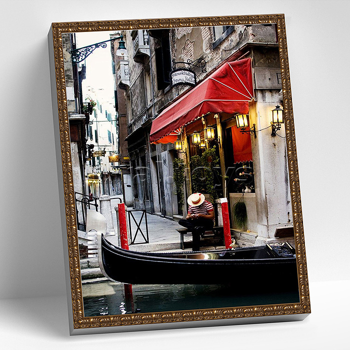 Алмазная мозаика с нанесенной рамкой 40х50 "Время отдыха" (32 цвета)