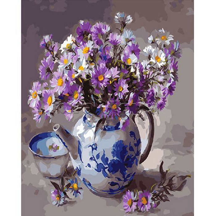 Картина по номерам 40х50 "Чайное настроение" (28 цветов)