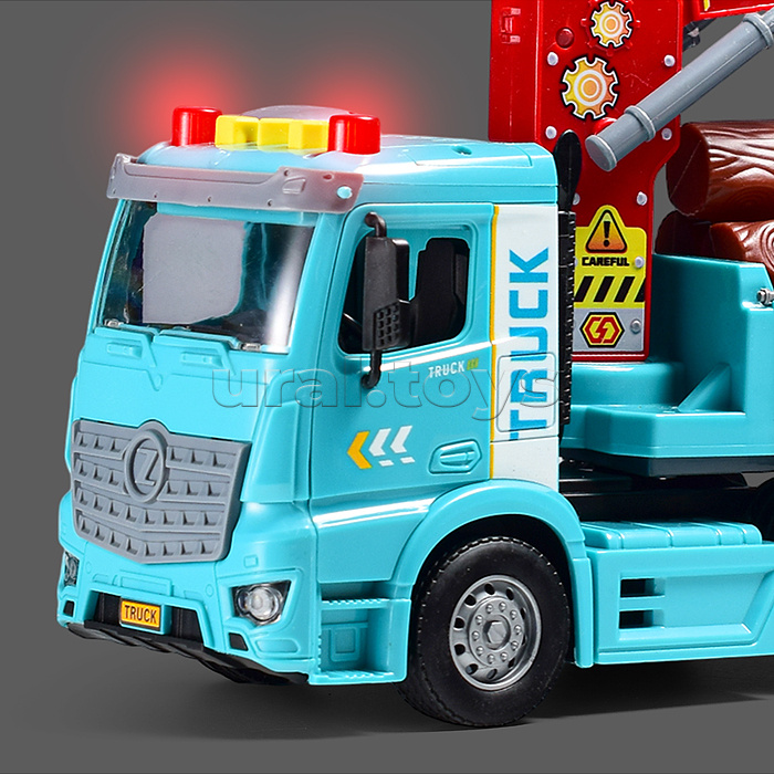 Машина "Лесовоз" на батарейках, в коробке