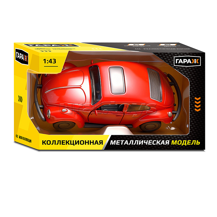 Машина "Ретро-машина" 1:43 в коробке (цвет красный)