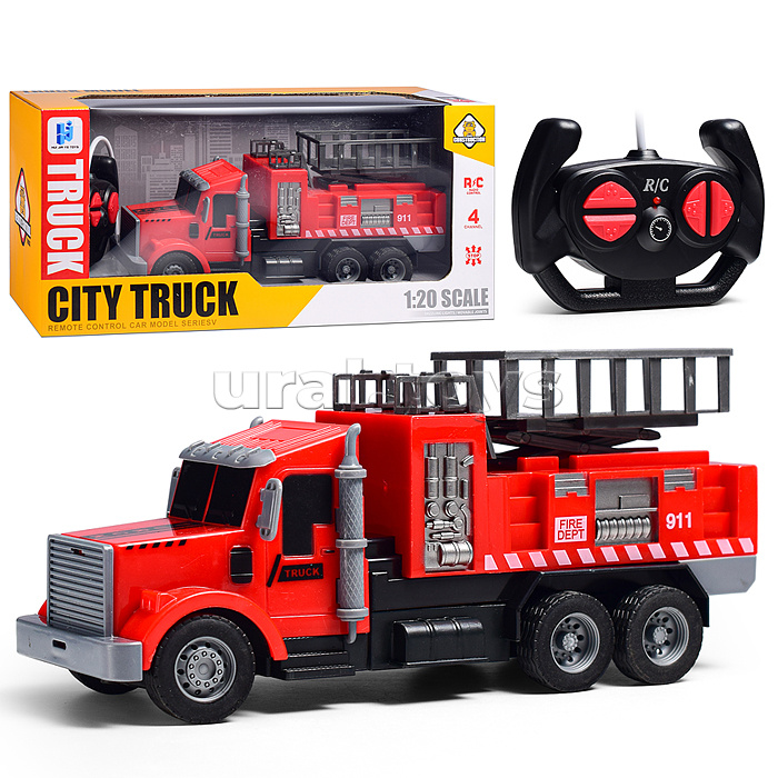 Машина "Пожарная фура" р/у, 27 MHz, в коробке