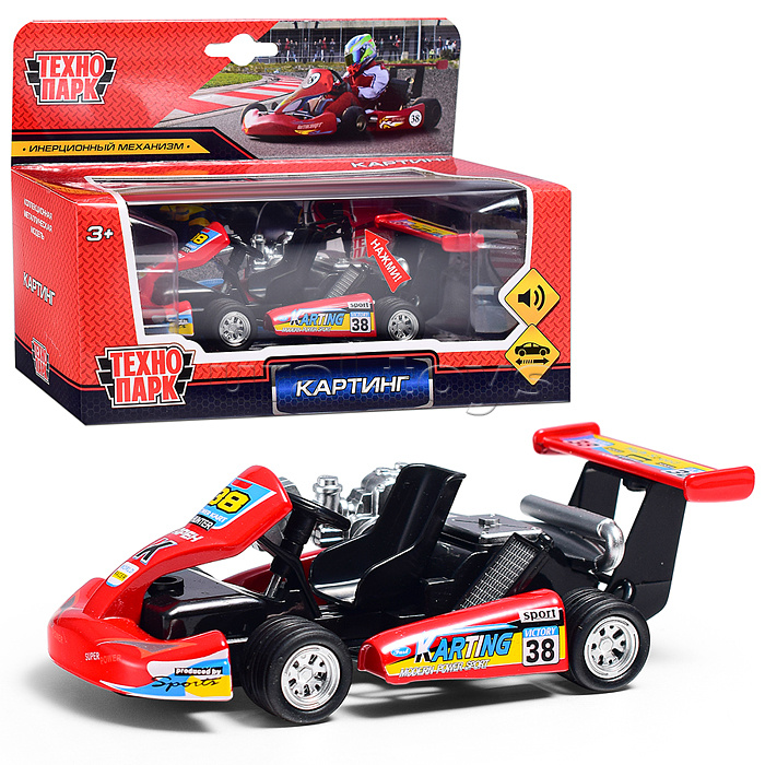 Модель металл. Картинг, 13 см,(звук, асоотри.) инерц, в коробке