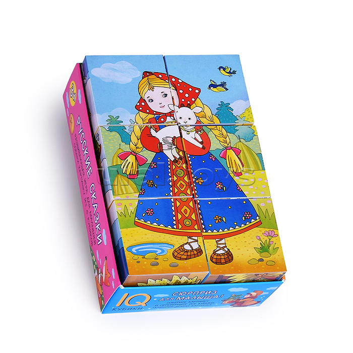 IQ кубики. 6 кубиков в поддончике. Русские сказки . 3+