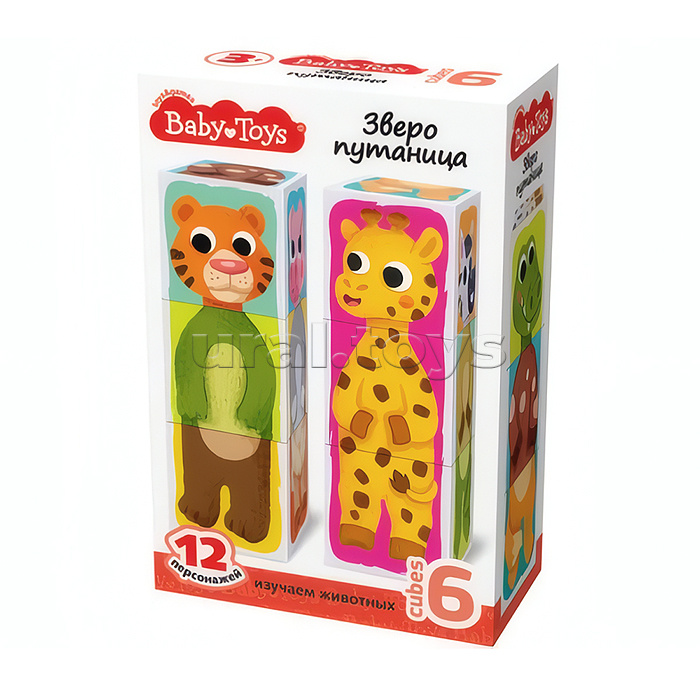 Кубики пластмассовые Умные кубики "Зверопутаница" 6 шт (12 персонажей) Baby Toys Кубики пластмассовые Умные кубики "Зверопутаница" 6 шт (12 персонажей) Baby Toys