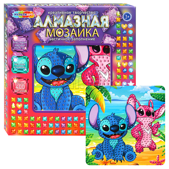 Алмазная мозаика 15*15 "Стич" в коробке Алмазная мозаика 15*15 "Стич" в коробке
