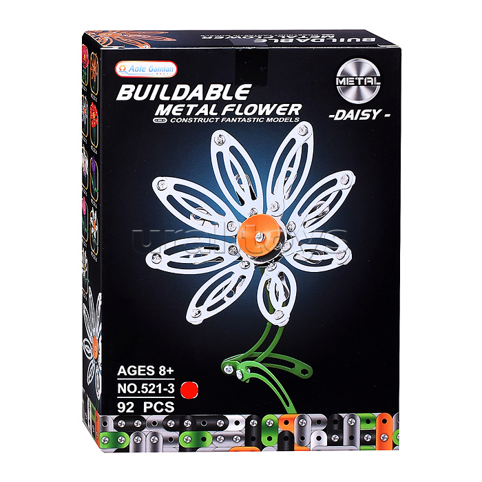 Конструктор "Ромашка" (92 дет.) металл, в коробке