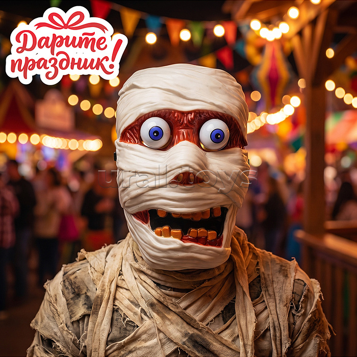 Карнавальная маска "Мумия" с глазами на пружинах