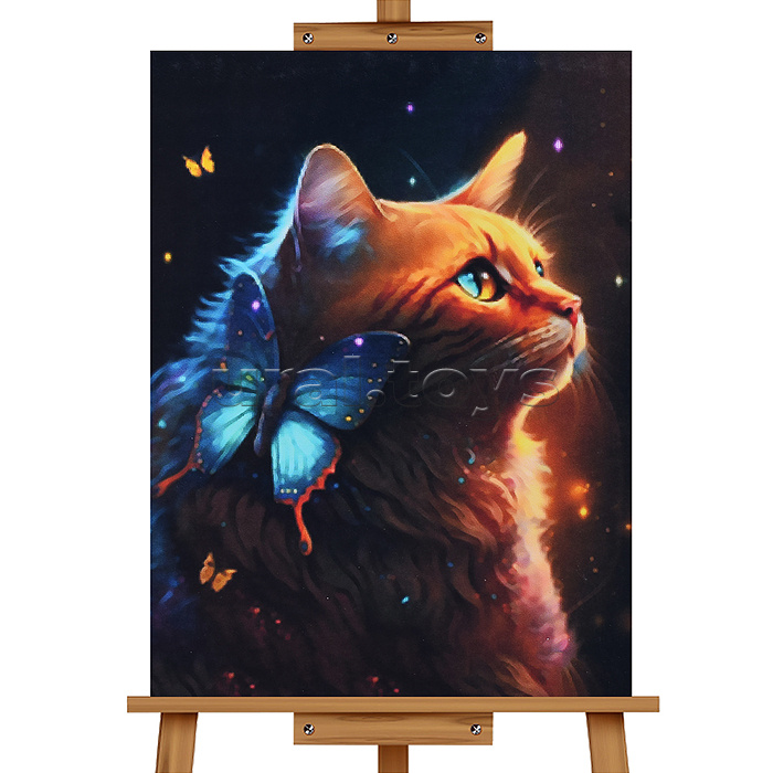 Мозаика алмазная "Волшебная кошечка" 30*40см.