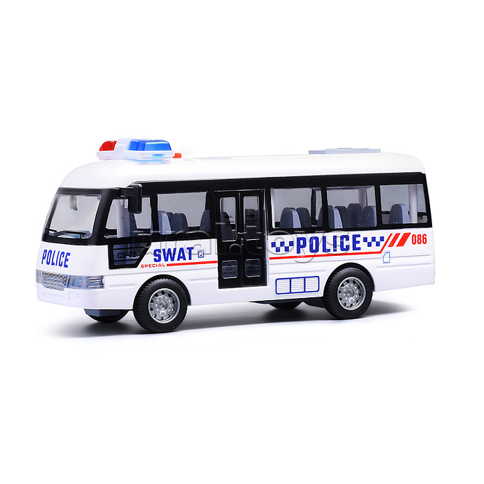 Машина "Полицейский автобус" на батарейках, в коробке