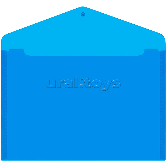 Папка-конверт с кнопкой прозрачная А4 до 100 л, синяя, 0,15 мм "Universal"