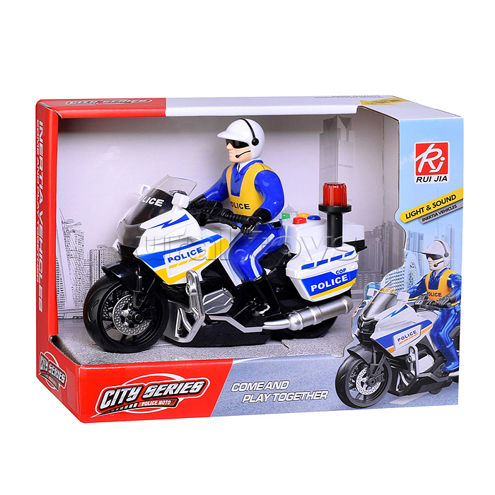 Машина "Мотопатруль" 1:20, цвет белый, в коробке