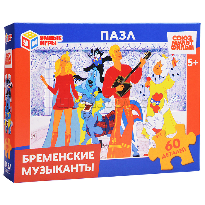 Пазлы 60 "Бременские музыканты" Союзмультифильм
