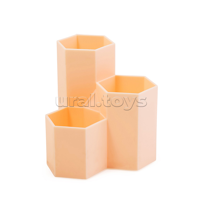 Органайзер для канцелярских принадлежностей "Combs" настольный, 11,5x11,5x12 см, пластиковый, цвет розовый