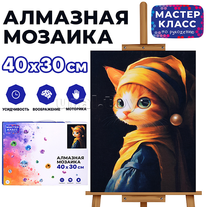 Мозаика алмазная "Кошечка" 30*40см.