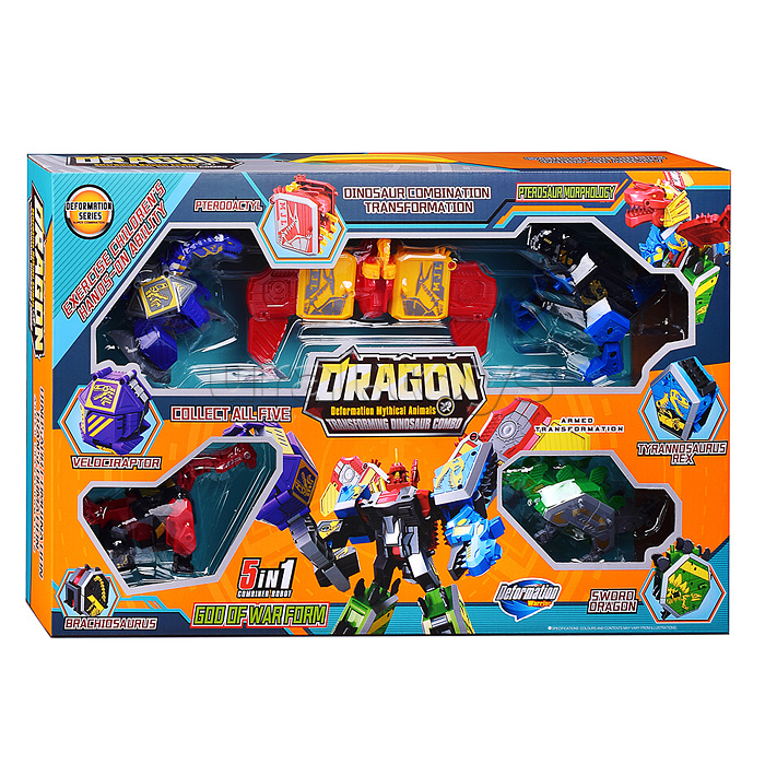 Робот трансформирующийся в динозавра, в коробке