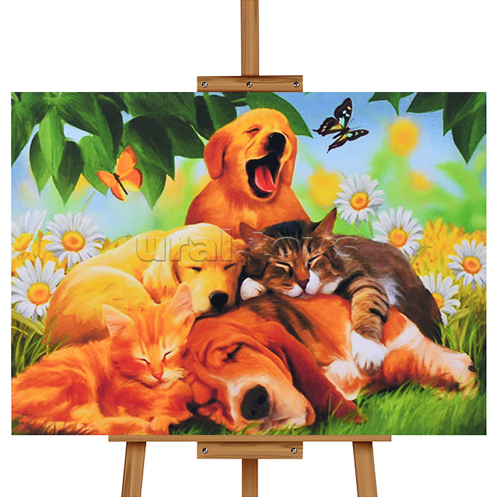 Мозаика алмазная "Четвероногие друзья" 30*40см.
