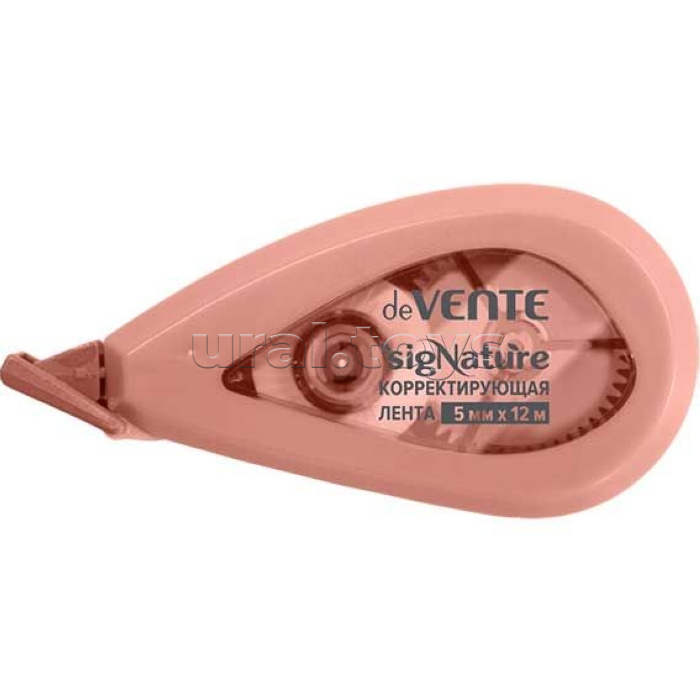 Корректирующая лента "SigNature" 5ммx12м, полупрозрачный корпус с цветной рамкой, пудрово-розовый, фронтальный аппликатор, в картонном блистере