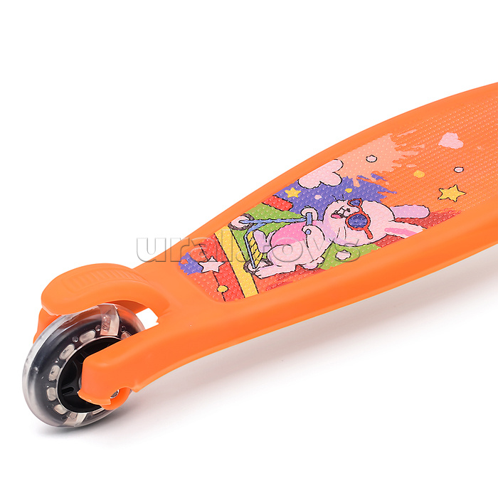Самокат трёхколёсный ROCKET колёса PU, цвет оранжевый
