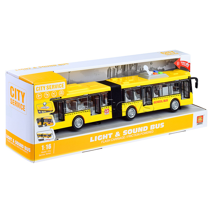 Автобус 1:16 "Дружный" (свет, звук) в коробке