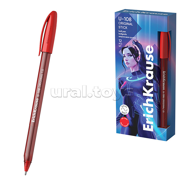Ручка шариковая U-108 Stick Original 1.0, Ultra Glide Technology, цвет чернил красный