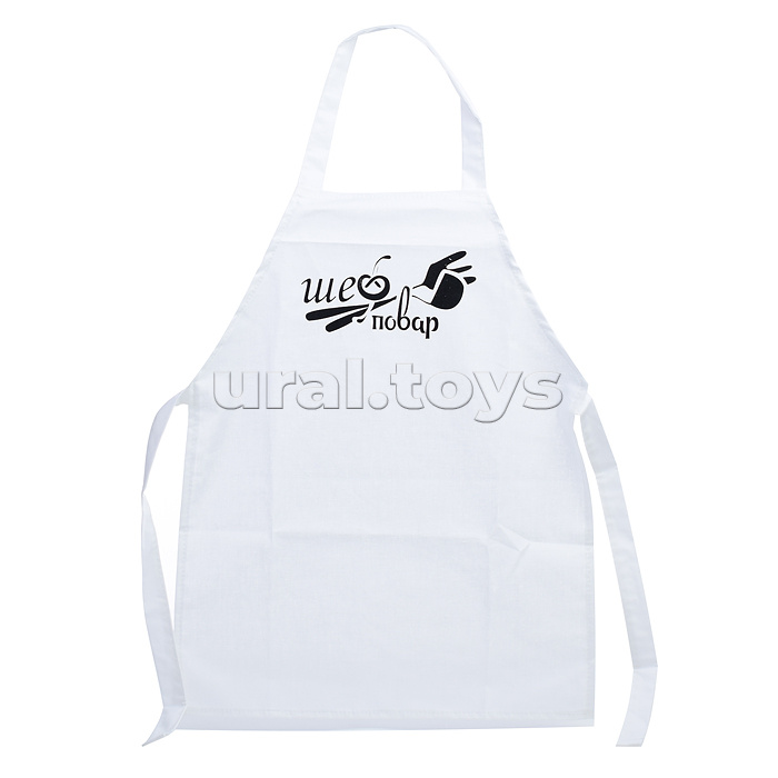 Набор Шеф-повар (фартук, колпак, доска, лопатка)  х/б