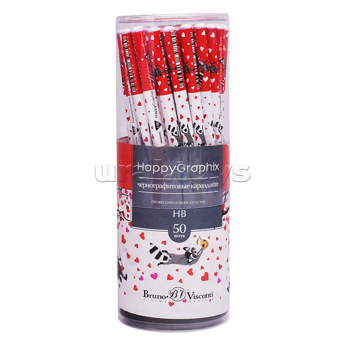 Карандаш чернографитовый "HappyGraphix. Енот на качелях" НВ