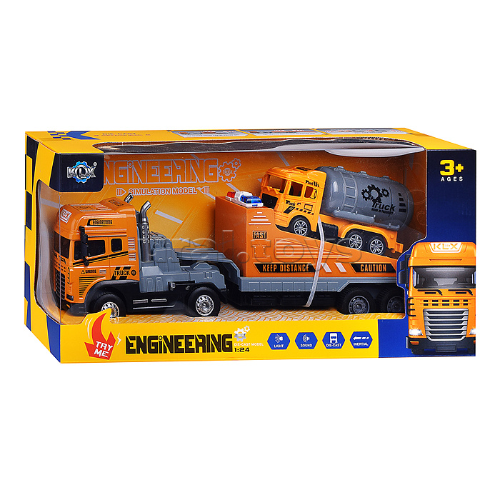 Машина "Перевозчик спецтехники" ( свет,звук) в коробке