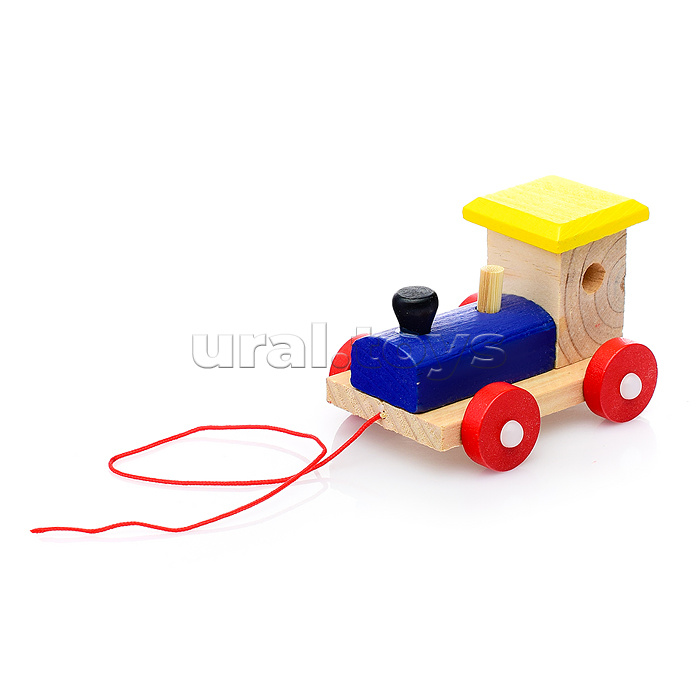 Каталка "Паровозик" с конструктором