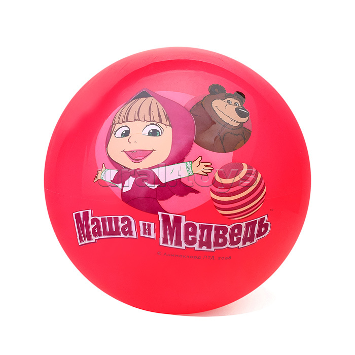 Мяч пвх 23 см, "Маша и медведь" с наклейкой, в сетке