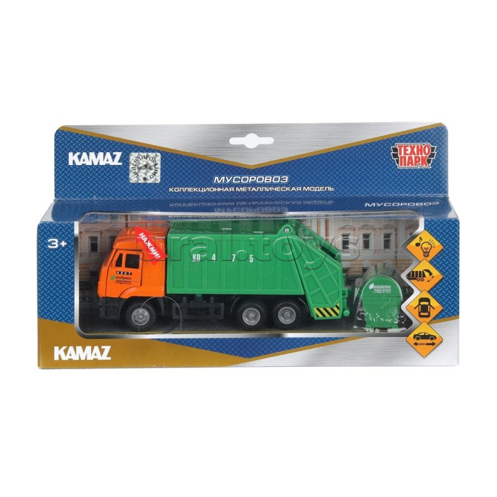 Машина Камаз Мусоровоз 1:43 (свет, звук) Машина Камаз Мусоровоз 1:43 (свет, звук)