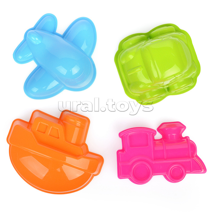 Набор песочный №9 (ведро+лопатка+грабли+фомочки транспорт 4 шт.)