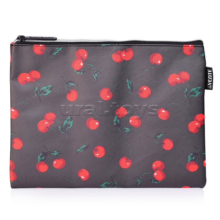 Папка для тетрадей "Limited Edition Very Cherry" A5 (270x205x10 мм), антивандальная искусственная кожа с тиснением (до -40C), отделение на молнии сверху, репсовая петля, полноцветная печать