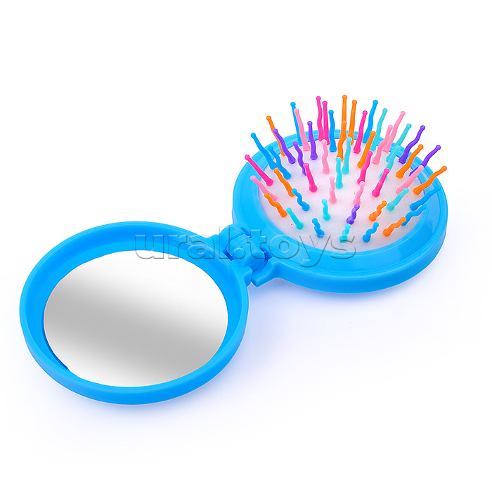 Расческа-мини массажная, в ассортименте, с зеркалом