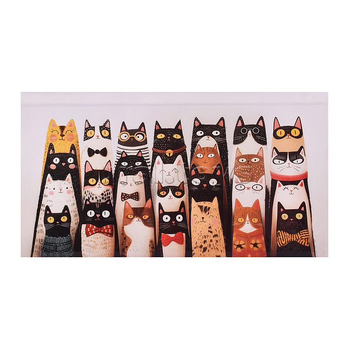 Еженедельник недатированный 64л. "Веселые коты" 171х93 мм, твёрдый переплёт 7БЦ,