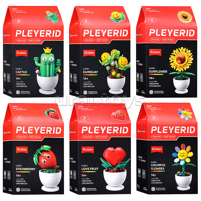 Конструктор "Растение в горшке" в ассортименте, (упак. 6шт.) в коробке