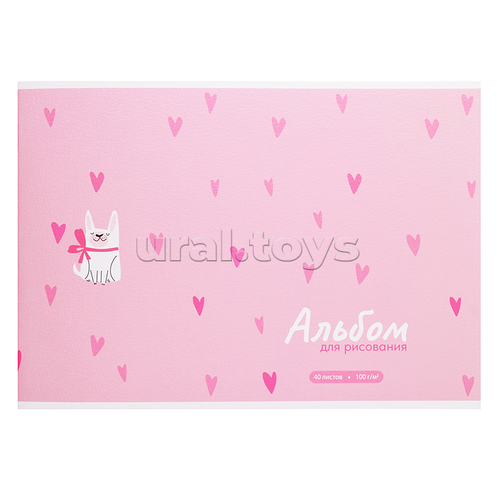 Альбом для рисования 40л. "Белая собака" А4 блок - белый офсет 100 г/м²