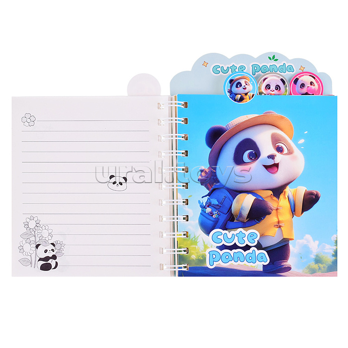 Блокнот на евроспирали "Панда" 12,8х17,9 см, 80 л., линованный внутренний блок, с разделителями, плотность бумаги 80г/м2, 4 дизайна в ассортименте, ОПП-упаковка