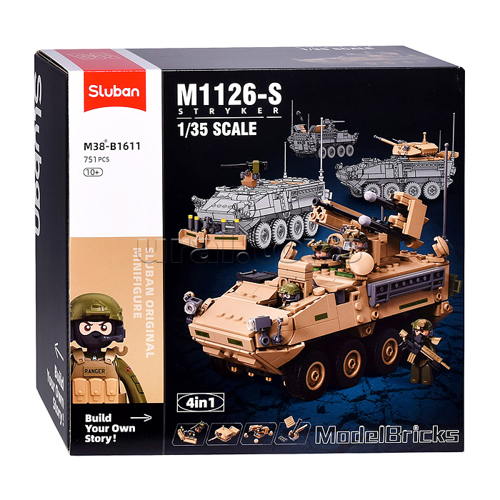 Конструктор "Американская боевая машина Страйкер с фигурками людей" (751 дет.) в коробке