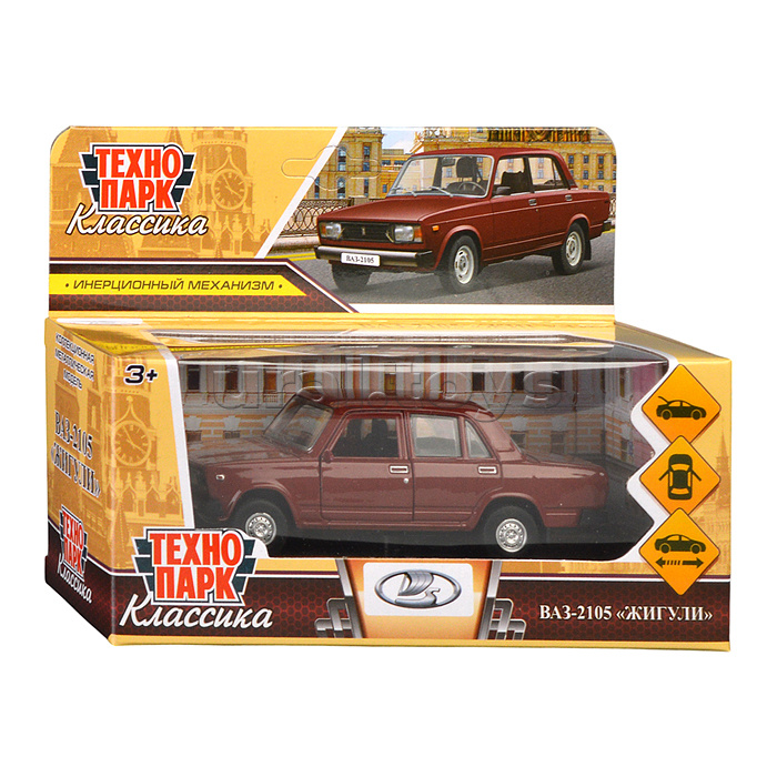 Машина металл LADA ВАЗ-2105 1997 12 cm, (двери, багаж, романс.)инерц., в коробке