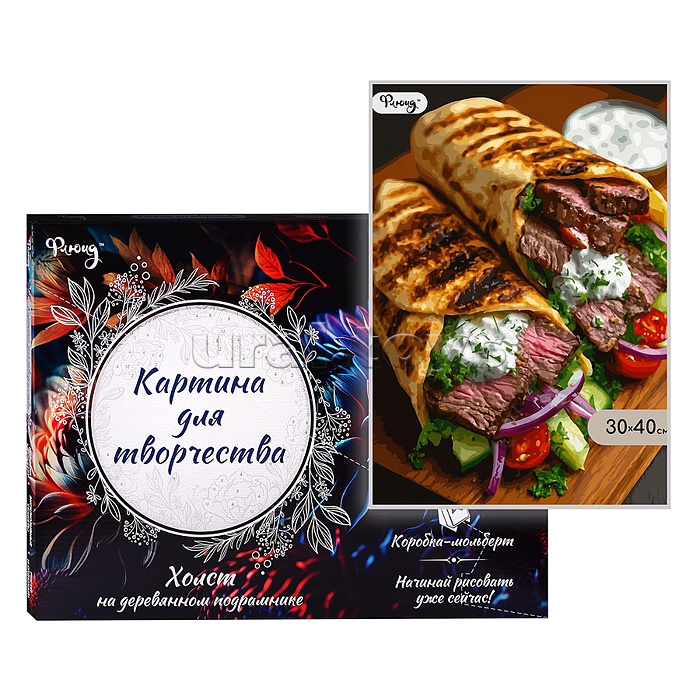 Картина по номерам 30х40 "Гриль-шаурма со стейком" (25 цветов)