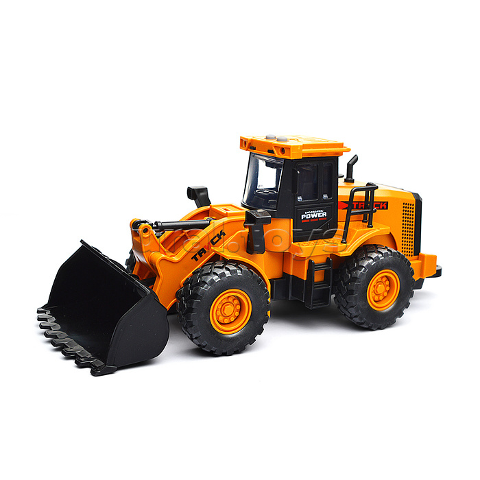 Машина"Трактор-погрузчик" с прицепом (свет, звук) в коробке