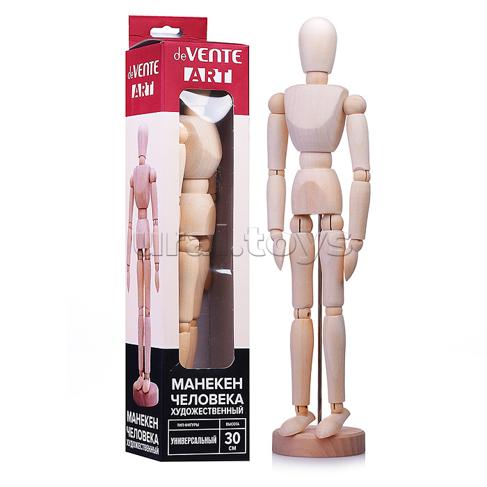 Манекен человека художественный "ART" высота 30,48 см, натуральное дерево, тип - универсальный, на подставке с металлической опорой, в картонной коробке Манекен человека художественный "ART" высота 30,48 см, натуральное дерево, тип - универсальный, на подставке с металлической опорой, в картонной коробке