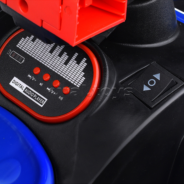 Квадроцикл "Муви" с родительской ручкой, на аккумуляторе 6,5V. синий