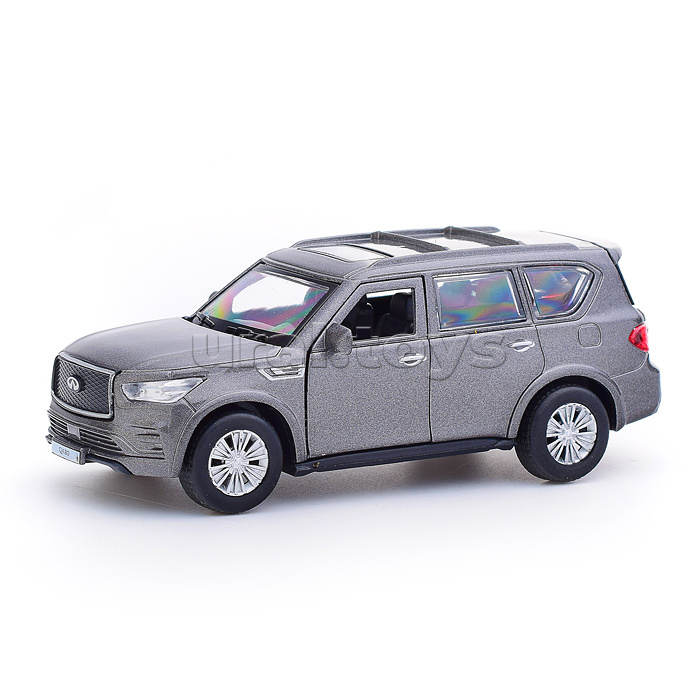 Машина металл INFINITI QX80, 12,5 см, (откр. двери, багаж, серый)инер., в коробке