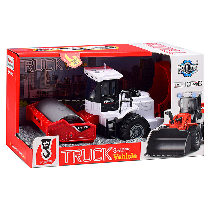 Машина "Каток" 1:43 ( сет,звук)  в коробке